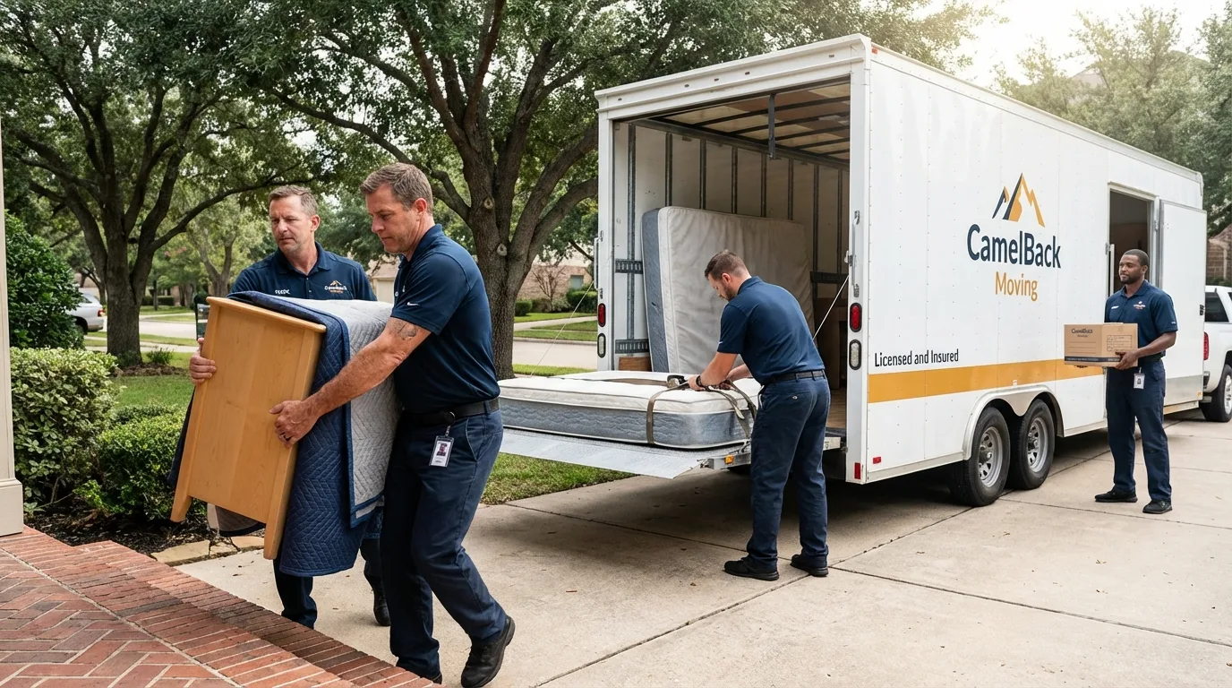 Crew loading residential truck for cross-state move from Inwood, WV